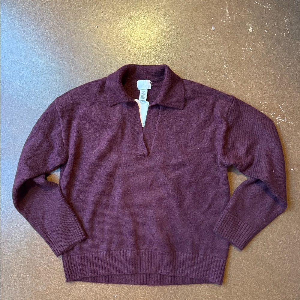 H&M Maroon Polo Sweater